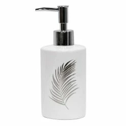 Budget 🧨 Paris prix Distributeur de Savon Imprimé "Orbella" 17cm Blanc & Argent ⭐