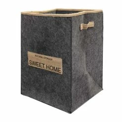 Meilleure vente 🌟 Paris prix Panier à Linge en Feutrine "Sweet Line" 45cm Noir ⌛