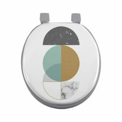 Offres 👍 Paris prix Abattant WC Imprimé "Geomarbre" 47cm Bleu 👏