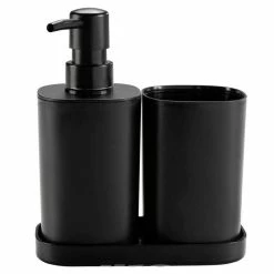 Budget 🌟 Paris prix Set de 3 Accessoires Salle de Bain "Vita" 19cm Noir ✨