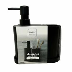 Budget 🌟 Paris prix Set de 3 Accessoires Salle de Bain "Vita" 19cm Noir ✨ -Métal Soldes 3574388018218 3