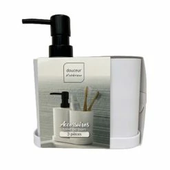 Meilleur prix 🔔 Paris prix Set de 3 Accessoires Salle de Bain "Vita" 19cm Blanc 🛒 -Métal Soldes 3574388018225 3