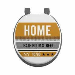 Budget 💯 Paris prix Abattant WC Imprimé "Street" 47cm Ocre & Gris 💯