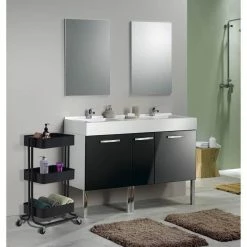 Sortie ✔️ Alo Desserte 3 plateaux à roulettes 43x35x79 cm noir - TRAWL ❤️ -Métal Soldes 3605095462640 5