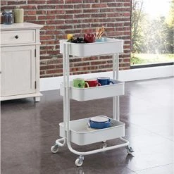 Sortie ✔️ Alo Desserte 3 plateaux à roulettes 43x35x79 cm noir - TRAWL ❤️ -Métal Soldes 3605095462657 1