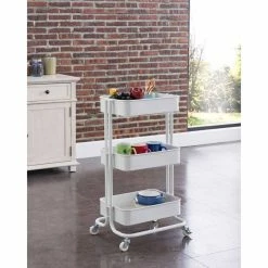 Sortie ✔️ Alo Desserte 3 plateaux à roulettes 43x35x79 cm noir - TRAWL ❤️ -Métal Soldes 3605095462657 4