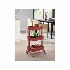 Sortie ✔️ Alo Desserte 3 plateaux à roulettes 43x35x79 cm noir - TRAWL ❤️ -Métal Soldes 3605095636997 3