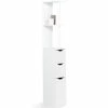 Coupon ❤️ IDMARKET Meuble WC étagère WILLY bois 3 portes blanc gain de place pour toilettes ⌛