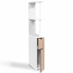 Grosses soldes 💯 IDMARKET Meuble WC étagère WILLY bois gain de place pour toilette 2 portes hêtre 😀 -Métal Soldes 3662897006069 4