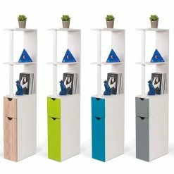 Grosses soldes 💯 IDMARKET Meuble WC étagère WILLY bois gain de place pour toilette 2 portes hêtre 😀 -Métal Soldes 3662897006069 5