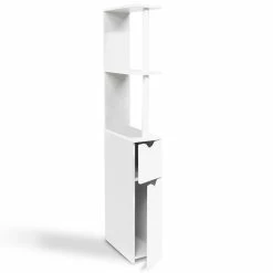 Bon marché 😍 IDMARKET Meuble WC étagère WILLY bois gain de place pour toilette 2 portes grises ⌛ -Métal Soldes 3662897006625 4 1