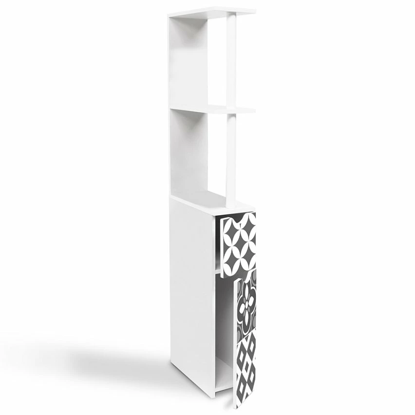 Meilleur prix 🧨 IDMARKET Meuble WC étagère WILLY 2 portes motif carreaux de ciment gris ⌛ 4 Meilleur prix 🧨 IDMARKET Meuble WC étagère WILLY 2 portes motif carreaux de ciment gris ⌛ – Image 4