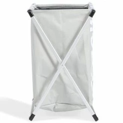 Meilleure affaire 👏 IDMARKET Panier à linge pliable 3 compartiments gris ✔️ -Métal Soldes 3662897020782 6