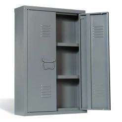 De gros ❤️ IDMARKET Armoire murale double ESTEL en métal gris foncé ⌛