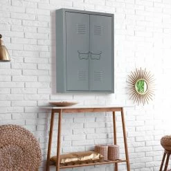 De gros ❤️ IDMARKET Armoire murale double ESTEL en métal gris foncé ⌛ -Métal Soldes 3662897029365 4