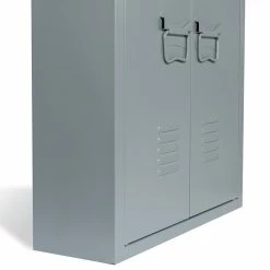 De gros ❤️ IDMARKET Armoire murale double ESTEL en métal gris foncé ⌛ -Métal Soldes 3662897029365 5