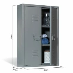 De gros ❤️ IDMARKET Armoire murale double ESTEL en métal gris foncé ⌛ -Métal Soldes 3662897029365 6