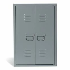 De gros ❤️ IDMARKET Armoire murale double ESTEL en métal gris foncé ⌛ -Métal Soldes 3662897029365 7