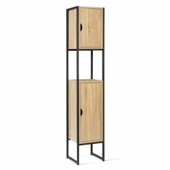 Promo 🎁 IDMARKET Meuble colonne DETROIT 2 portes design industriel 🥰