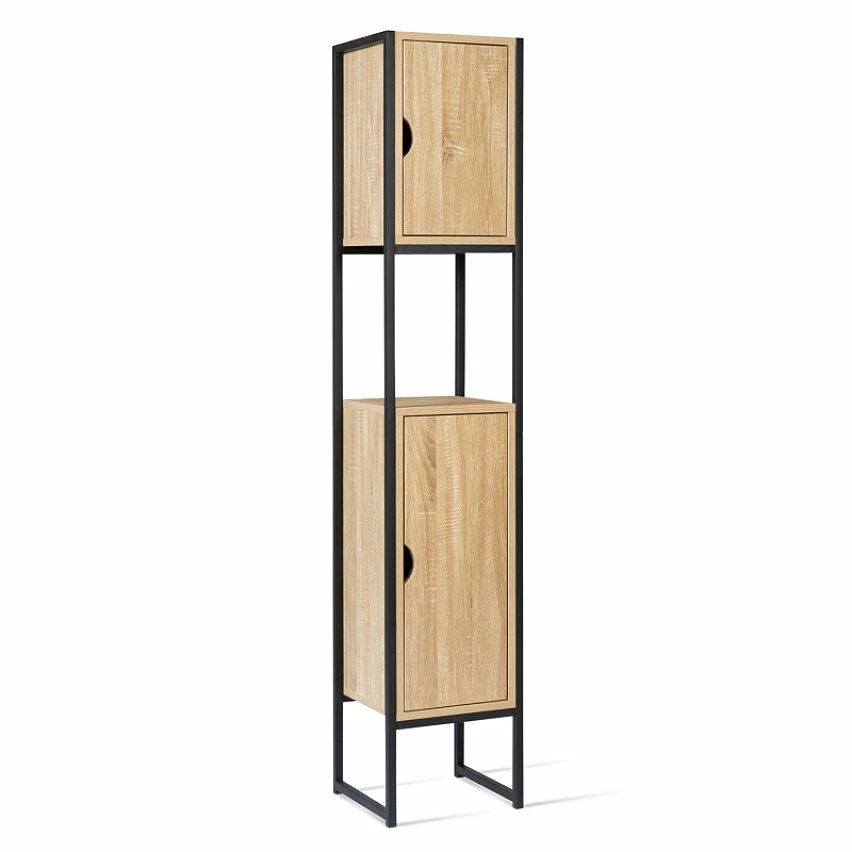 Promo 🎁 IDMARKET Meuble colonne DETROIT 2 portes design industriel 🥰 1 Promo 🎁 IDMARKET Meuble colonne DETROIT 2 portes design industriel 🥰