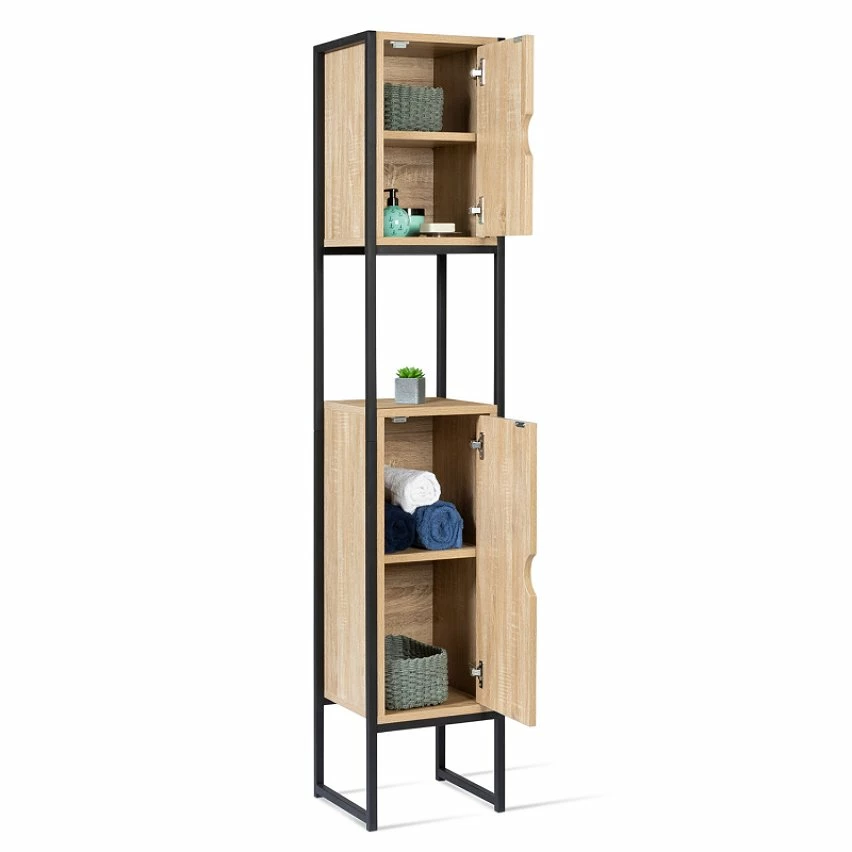 Promo 🎁 IDMARKET Meuble colonne DETROIT 2 portes design industriel 🥰 3 Promo 🎁 IDMARKET Meuble colonne DETROIT 2 portes design industriel 🥰 – Image 3