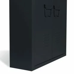 Le moins cher ❤️ IDMARKET Armoire murale double ESTEL en métal noir 🤩 -Métal Soldes 3662897041695 5