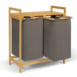 Les meilleures critiques de 🥰 IDMARKET Bac à linge double bambou ALI tissu gris anthracite 🎁 -Métal Soldes 3662897043187 3