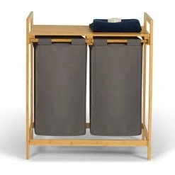 Les meilleures critiques de 🥰 IDMARKET Bac à linge double bambou ALI tissu gris anthracite 🎁 -Métal Soldes 3662897043187 4