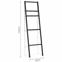 Nouveau 🥰 IDMARKET Porte-serviettes échelle 5 niveaux DALLAS métal noir design industriel 🔔 -Métal Soldes 3662897059256 6