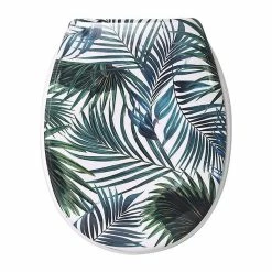 Sortie 🔔 Tendance Abattant WC en Thermodur déco Tropicale avec Kit de fixation 😉