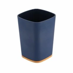 Meilleure vente 💯 Tendance Gobelet et Porte brosse à dents Noir avec base Bambou 👍 -Métal Soldes 3664323139136 1