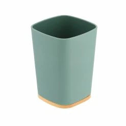 Meilleure vente 💯 Tendance Gobelet et Porte brosse à dents Noir avec base Bambou 👍 -Métal Soldes 3664323139143 1