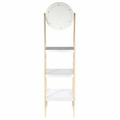 Budget 🧨 The Home Deco Factory Etagère en bambou avec miroir Copenhague ⌛ -Métal Soldes 3664944183358 4