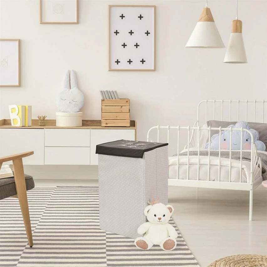 Bon marché ✨ Paris prix Panier à Linge Pliable "Garçon" 58cm Noir & Blanc 🔔 5 Bon marché ✨ Paris prix Panier à Linge Pliable "Garçon" 58cm Noir & Blanc 🔔 – Image 5