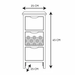Meilleur prix 👍 The Home Deco Factory Chiffonnier 3 tiroirs Chic naturel et blanc turel clair ✨ -Métal Soldes 3664944388418 3