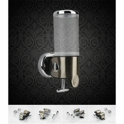 De gros 👏 Distributeur Savon Liquide Inoxydable Poussoir Double Réservoir 50Cl Transparent YONIS 🎉 -Métal Soldes 3700666594437 3