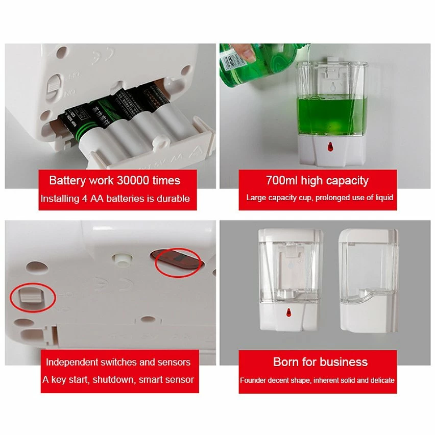 Meilleure affaire 😉 Distributeur Savon Liquide Automatique Réservoir 700 Ml Sans Égouttage Blanc YONIS ⭐ 5 Meilleure affaire 😉 Distributeur Savon Liquide Automatique Réservoir 700 Ml Sans Égouttage Blanc YONIS ⭐ – Image 5