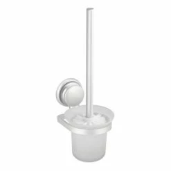 Grosses soldes 👏 MSV Brosse Wc avec support mural à ventouse Aluminium Blanc 🧨