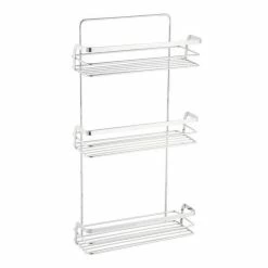 Coupon 🤩 MSV Etagère de douche 3 niveaux à fixer RILEY Chromé ⌛