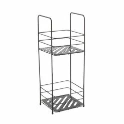 Meilleure vente 🔥 MSV Etagère 2 niveaux à poser KERY Acier Noir Mat 🤩