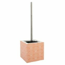 Coupon ⭐ MSV Brosse Wc avec support MDF & Acier Inox WAVE Orange 💯