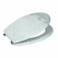 Promo 💯 MSV Abattant Wc MDF Aladdin Argent - Charnières Inox ⭐ -Métal Soldes 3700703934028 3