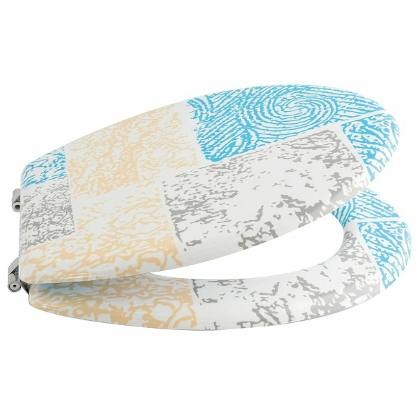 Le moins cher 🤩 MSV Abattant WC MDF HUELLAS Beige & Bleu - Charnières Inox ⭐ 3 Le moins cher 🤩 MSV Abattant WC MDF HUELLAS Beige & Bleu - Charnières Inox ⭐ – Image 3