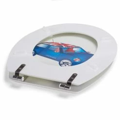 Remise 😀 MSV Abattant WC MDF BLUE XS Voiture - Charnières Inox ⭐ -Métal Soldes 3700703943549 3