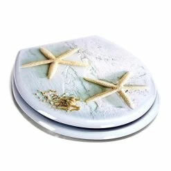 Grosses soldes ✔️ MSV Abattant WC MDF ETOILE DE MER - Charnières Inox 🎁 -Métal Soldes 3700703945468 3