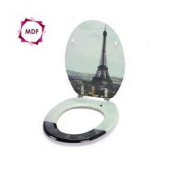 Promo 🤩 MSV Abattant WC MDF TOUR EIFFEL - Charnières Inox 👍 -Métal Soldes 3700703945703 2