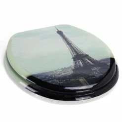 Promo 🤩 MSV Abattant WC MDF TOUR EIFFEL - Charnières Inox 👍 -Métal Soldes 3700703945703 3