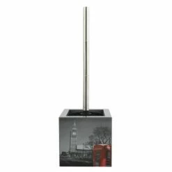 Remise 😉 MSV Brosse Wc avec support MDF & Inox Londres Gris 🥰