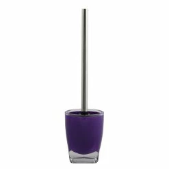 Coupon 🎉 MSV Brosse Wc avec support Acrylique & Inox TAHITI Violet 👏