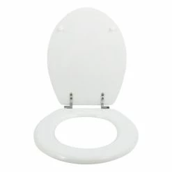 Bon marché 🎉 MSV Abattant WC MDF Blanc - Charnières Zinc 😍 -Métal Soldes 3700703947202 3